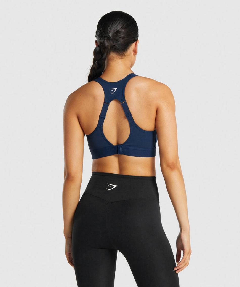 Gymshark Open Back Ženske Sportski Grudnjak Tamnoplave | HR 3324EBC